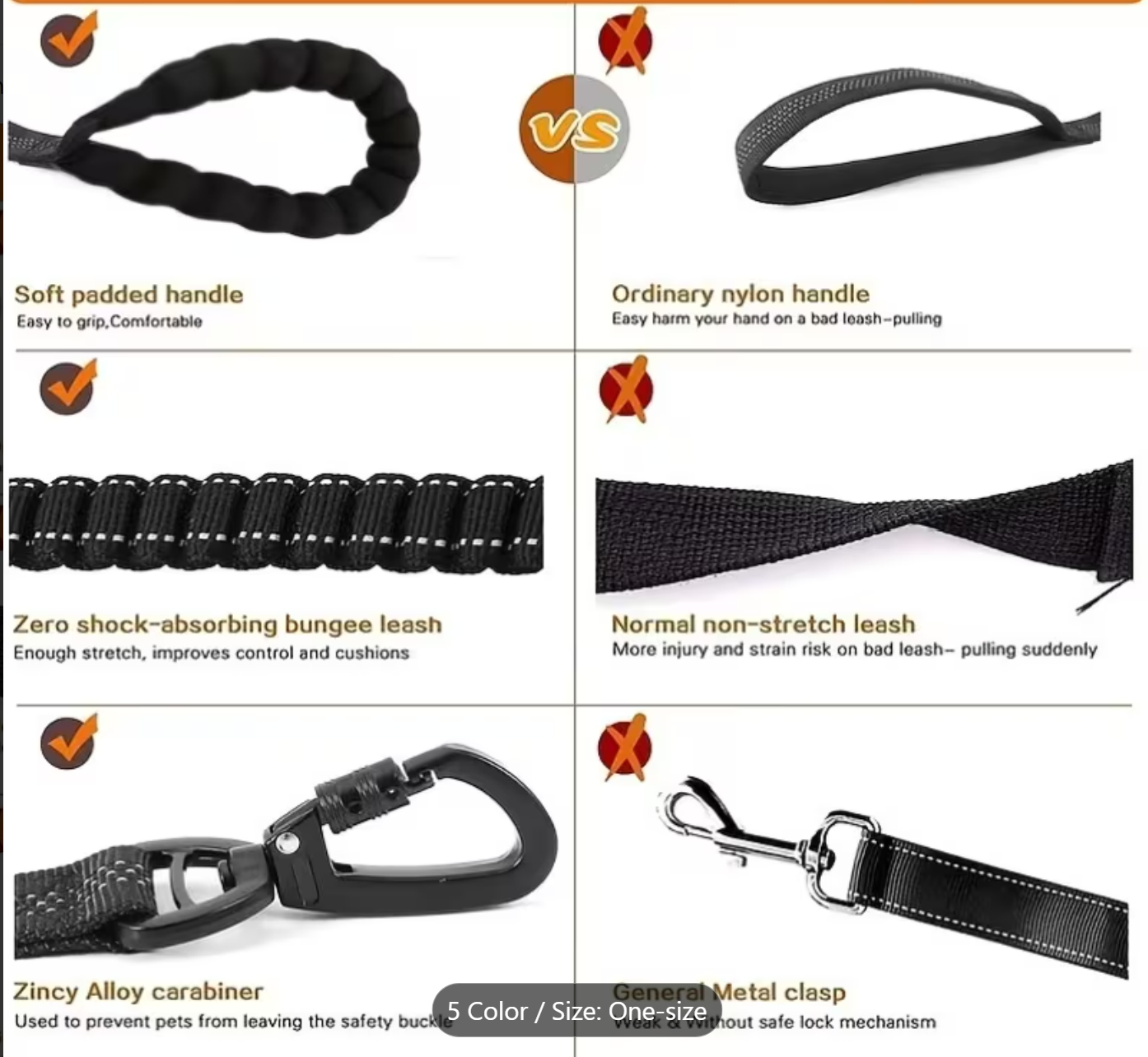 🐾 PawBuddy 4-in-1 Shock-Absorbing Dog Leash – Khaki Edition 🐾
