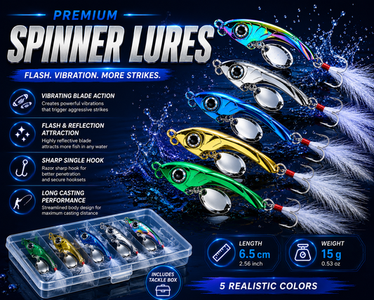 Spinner lures with feather