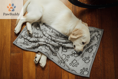 PawBuddy™ Paw Print Fleece Blanket